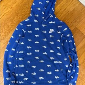 Nike Blue and White Kids Hoodie